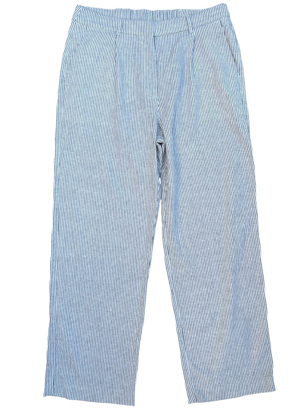 Old Navy Linen-Blend Striped Wide Leg Pants, Size Large